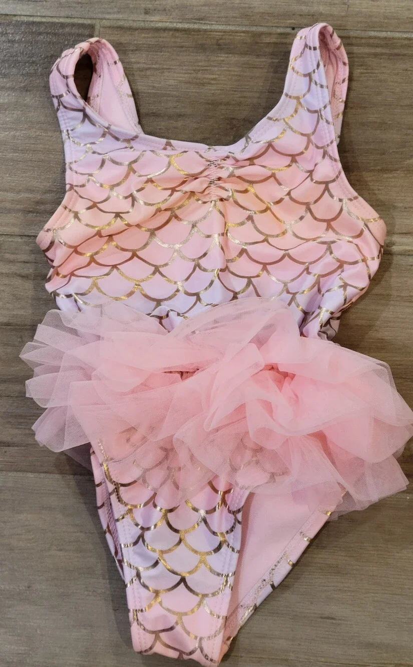 Girls Swimsuit Dress Up Mermaid w/Tutu 3T NWOT